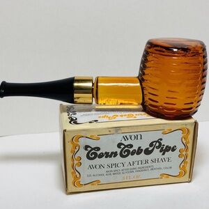 Avon Corn Cob Pipe Aftershave with Gold Accents